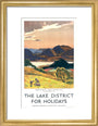 The Lake District for Holidays - Derwentwater art print small gold Art Print - Science Museum Shop