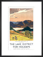 The Lake District for Holidays - Derwentwater art print medium black Art Print - Science Museum Shop