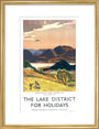The Lake District for Holidays - Derwentwater art print medium gold Art Print - Science Museum Shop
