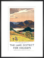 The Lake District for Holidays - Derwentwater art print large black Art Print - Science Museum Shop