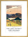 The Lake District for Holidays - Derwentwater art print large gold Art Print - Science Museum Shop