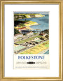 BR(SR) poster. Folkestone by Ronald Lampitt art print small gold Art Print - Science Museum Shop