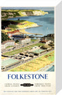 BR(SR) poster. Folkestone by Ronald Lampitt stretched canvas small none Art Print - Science Museum Shop