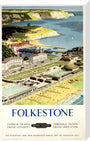BR(SR) poster. Folkestone by Ronald Lampitt stretched canvas large none Art Print - Science Museum Shop