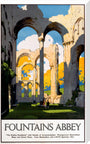 'Fountains Abbey', LNER poster, 1923-1947. stretched canvas extra large none Art Print - Science Museum Shop