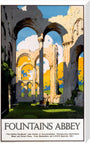 'Fountains Abbey', LNER poster, 1923-1947. stretched canvas large none Art Print - Science Museum Shop