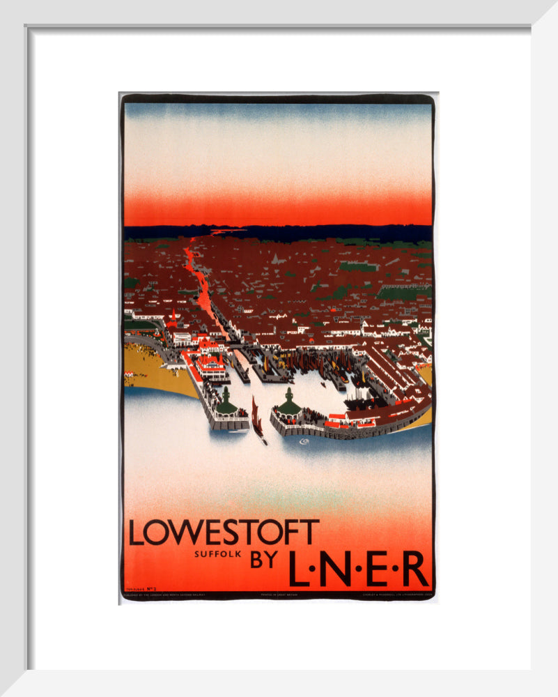 'Lowestoft', LNER poster, 1923-1947. art print extra small white Art Print - Science Museum Shop