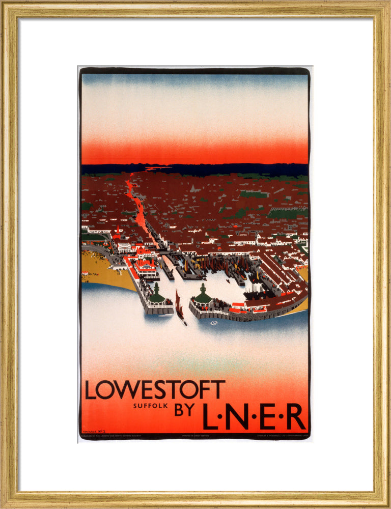 'Lowestoft', LNER poster, 1923-1947. art print medium gold Art Print - Science Museum Shop