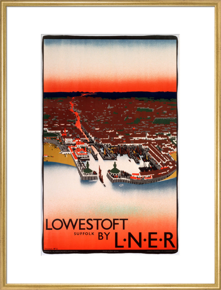 'Lowestoft', LNER poster, 1923-1947. art print extra large gold Art Print - Science Museum Shop