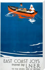 'East Coast Joys - No 5', LNER poster, 1931. stretched canvas extra large none Art Print - Science Museum Shop