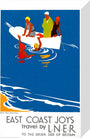 'East Coast Joys No 4 - Sea Bathing', LNER poster, 1931. stretched canvas small none Art Print - Science Museum Shop