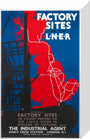 'Factory Sites on the LNER', LNER poster, 1923-1947. stretched canvas small none Art Print - Science Museum Shop