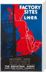 'Factory Sites on the LNER', LNER poster, 1923-1947. stretched canvas medium none Art Print - Science Museum Shop