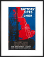 'Factory Sites on the LNER', LNER poster, 1923-1947. art print large black Art Print - Science Museum Shop