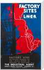 'Factory Sites on the LNER', LNER poster, 1923-1947. stretched canvas large none Art Print - Science Museum Shop