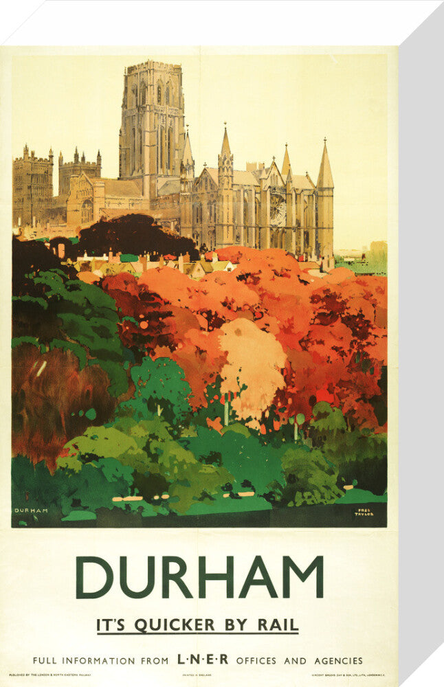 'Durham', LNER poster, 1923-1947. stretched canvas small none Art Print - Science Museum Shop