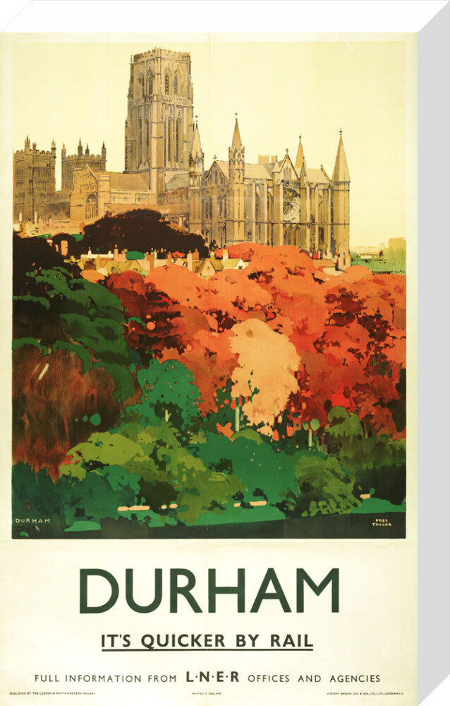 'Durham', LNER poster, 1923-1947. stretched canvas medium none Art Print - Science Museum Shop