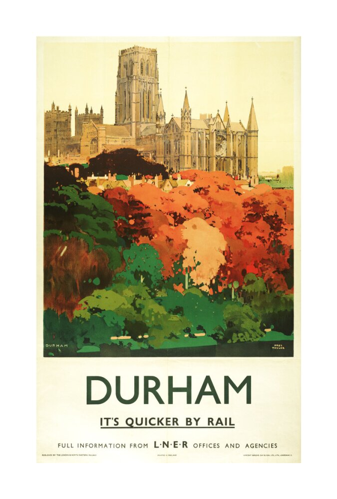'Durham', LNER poster, 1923-1947. unstretched canvas large none Art Print - Science Museum Shop