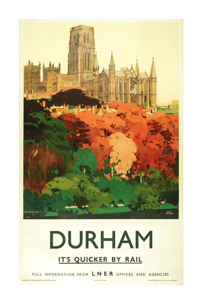 'Durham', LNER poster, 1923-1947. unstretched canvas extra large none Art Print - Science Museum Shop