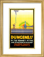 'Dungeness', Romney, Hythe and Dymchurch Railway poster, 1928. art print small gold Art Print - Science Museum Shop