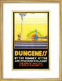 'Dungeness', Romney, Hythe and Dymchurch Railway poster, 1928. art print medium gold Art Print - Science Museum Shop