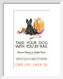 'Take Your Dog', GWR/LMS/LNER/SR poster, c 1935. art print extra small white Art Print - Science Museum Shop