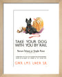'Take Your Dog', GWR/LMS/LNER/SR poster, c 1935. art print extra small natural Art Print - Science Museum Shop