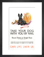 'Take Your Dog', GWR/LMS/LNER/SR poster, c 1935. art print small black Art Print - Science Museum Shop