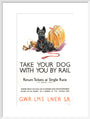 'Take Your Dog', GWR/LMS/LNER/SR poster, c 1935. art print large white Art Print - Science Museum Shop