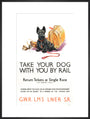 'Take Your Dog', GWR/LMS/LNER/SR poster, c 1935. art print extra large black Art Print - Science Museum Shop