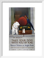 'Take your Dog with you by Rail', GWR/LMS/LNER/SR poster, 1923-1947. art print small white Art Print - Science Museum Shop