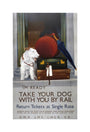'Take your Dog with you by Rail', GWR/LMS/LNER/SR poster, 1923-1947. unstretched canvas medium none Art Print - Science Museum Shop