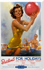 Butlin's for Holidays', BR poster, c 1960. stretched canvas extra large none Art Print - Science Museum Shop