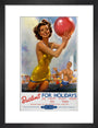 Butlin's for Holidays', BR poster, c 1960. art print small black Art Print - Science Museum Shop