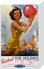 Butlin's for Holidays', BR poster, c 1960. stretched canvas small none Art Print - Science Museum Shop
