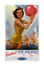 Butlin's for Holidays', BR poster, c 1960. unstretched canvas large none Art Print - Science Museum Shop