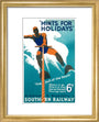 'Hints for Holidays', SR poster, 1938. art print extra small gold Art Print - Science Museum Shop