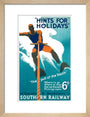 'Hints for Holidays', SR poster, 1938. art print small natural Art Print - Science Museum Shop