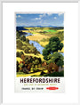 'Herefordshire', BR poster, 1960. art print large white Art Print - Science Museum Shop