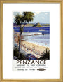 'Penzance', BR poster, 1952. art print medium gold Art Print - Science Museum Shop