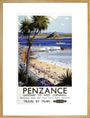 'Penzance', BR poster, 1952. art print extra large gold Art Print - Science Museum Shop