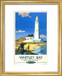 'Whitley Bay', BR poster, 1951. art print extra small gold Art Print - Science Museum Shop