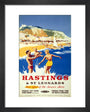'Hastings & St Leonards', BR poster, c 1950s. art print extra small black Art Print - Science Museum Shop