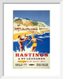 'Hastings & St Leonards', BR poster, c 1950s. art print extra small white Art Print - Science Museum Shop