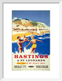 'Hastings & St Leonards', BR poster, c 1950s. art print small white Art Print - Science Museum Shop