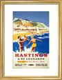 'Hastings & St Leonards', BR poster, c 1950s. art print small gold Art Print - Science Museum Shop