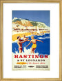 'Hastings & St Leonards', BR poster, c 1950s. art print medium gold Art Print - Science Museum Shop