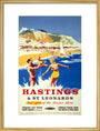 'Hastings & St Leonards', BR poster, c 1950s. art print large gold Art Print - Science Museum Shop
