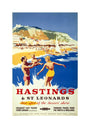 'Hastings & St Leonards', BR poster, c 1950s. unstretched canvas medium none Art Print - Science Museum Shop