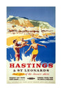 'Hastings & St Leonards', BR poster, c 1950s. unstretched canvas large none Art Print - Science Museum Shop